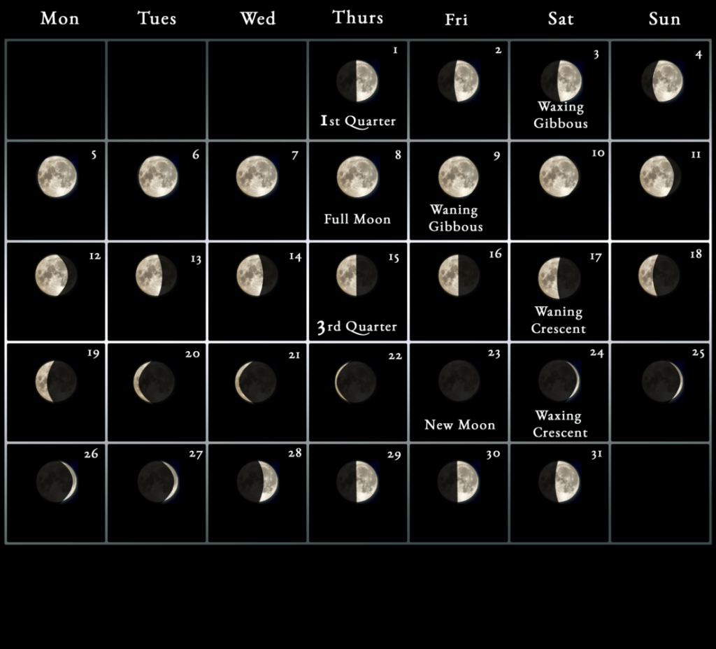 Free Printable December 2022 Calendar Moon Phases | December 2022 Lunar ...