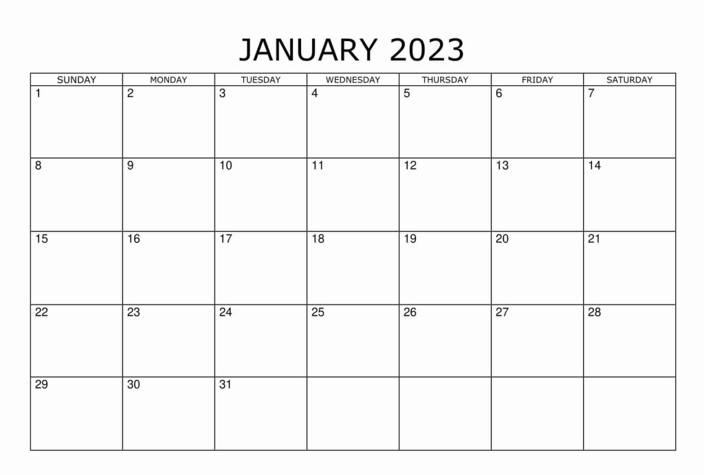 Free January 2023 Calendar Printable Templates