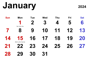 Free January 2024 Calendar Printable Templates