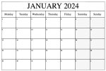 Free January 2024 Calendar Printable Templates