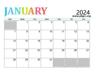 Cute January 2024 Calendar Floral Editable Template Designs
