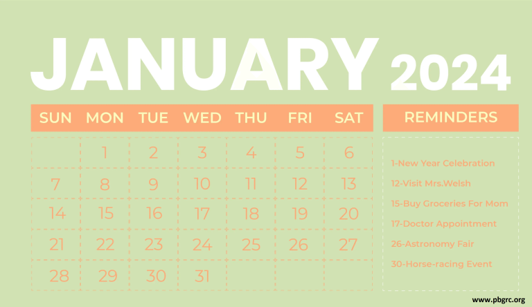 Cute January 2024 Calendar Floral Editable Template Designs