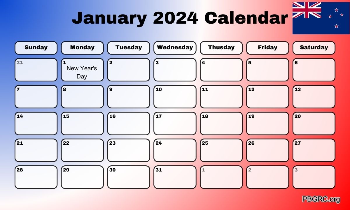 Free Printable January 2024 Calendar With Holidays Templates