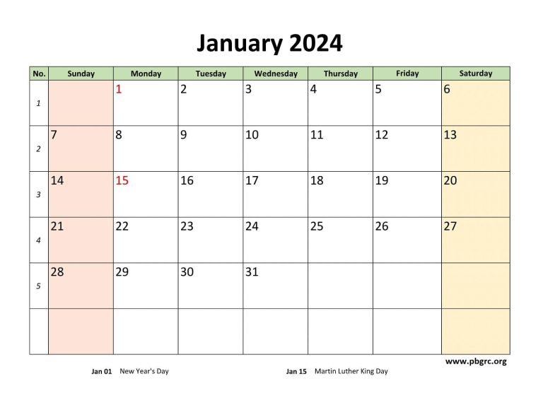 Cute January 2024 Calendar Floral Editable Template Designs