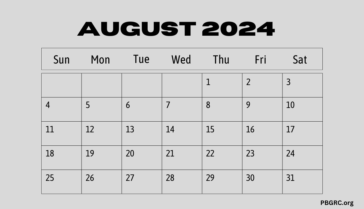 Printable August 2024 Calendar Templates For Free Download - PDF, Word ...