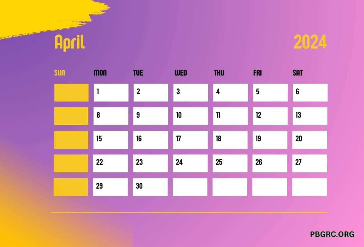 Cute April 2024 Calendar Floral Wallpaper