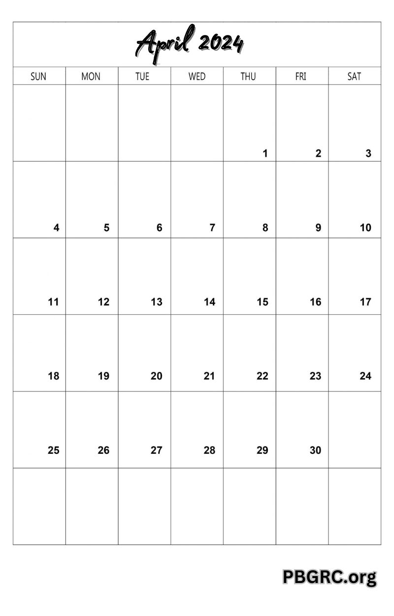 Printable April 2024 Calendar Pdf Word Excel Formats