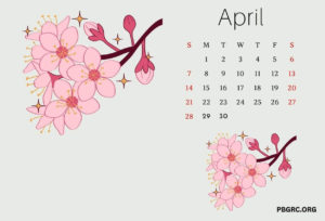 Cute April 2024 Calendar Floral Wallpaper