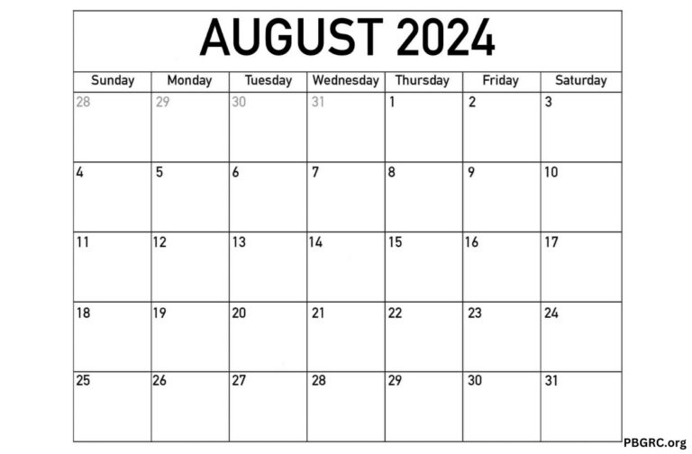 Printable August 2024 Calendar Templates For Free Download - PDF, Word ...