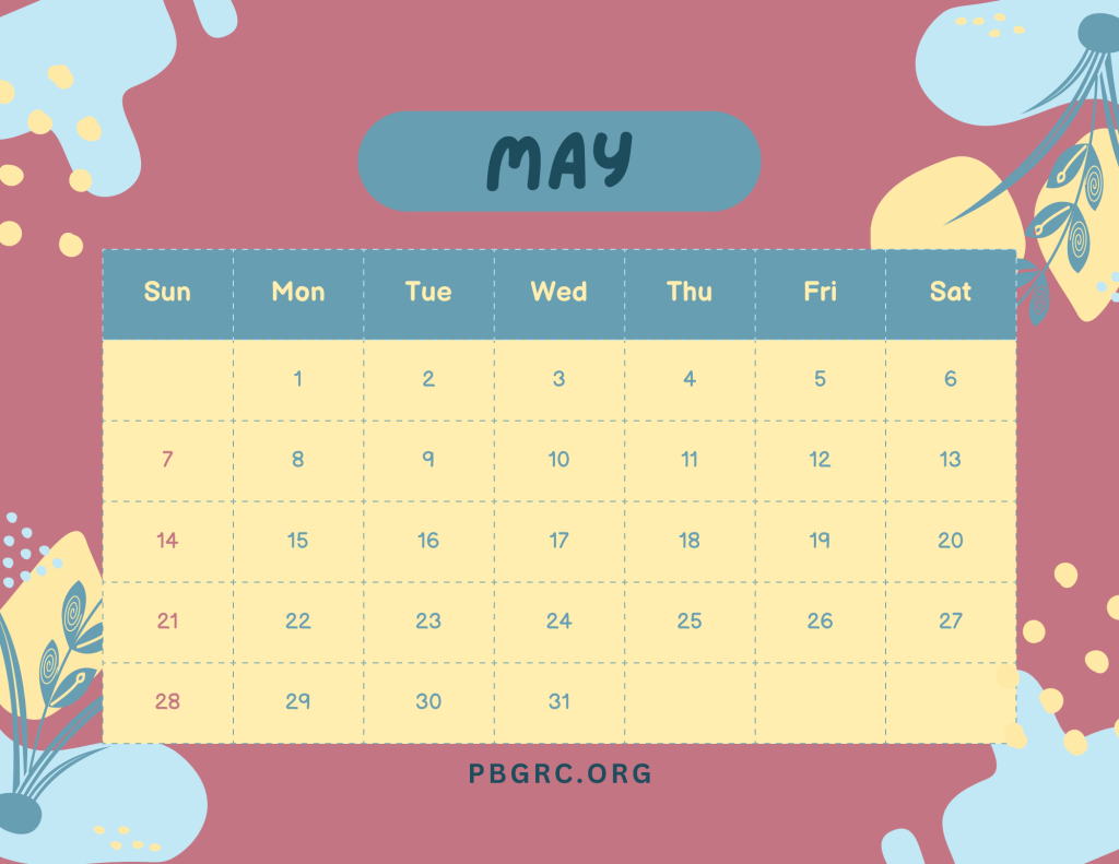 Printable May 2023 Calendar PDF, Word, Excel Formats