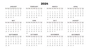 Free Printable Yearly Calendar 2024 Planner Templates