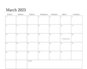 Free Editable March 2023 Calendar Templates