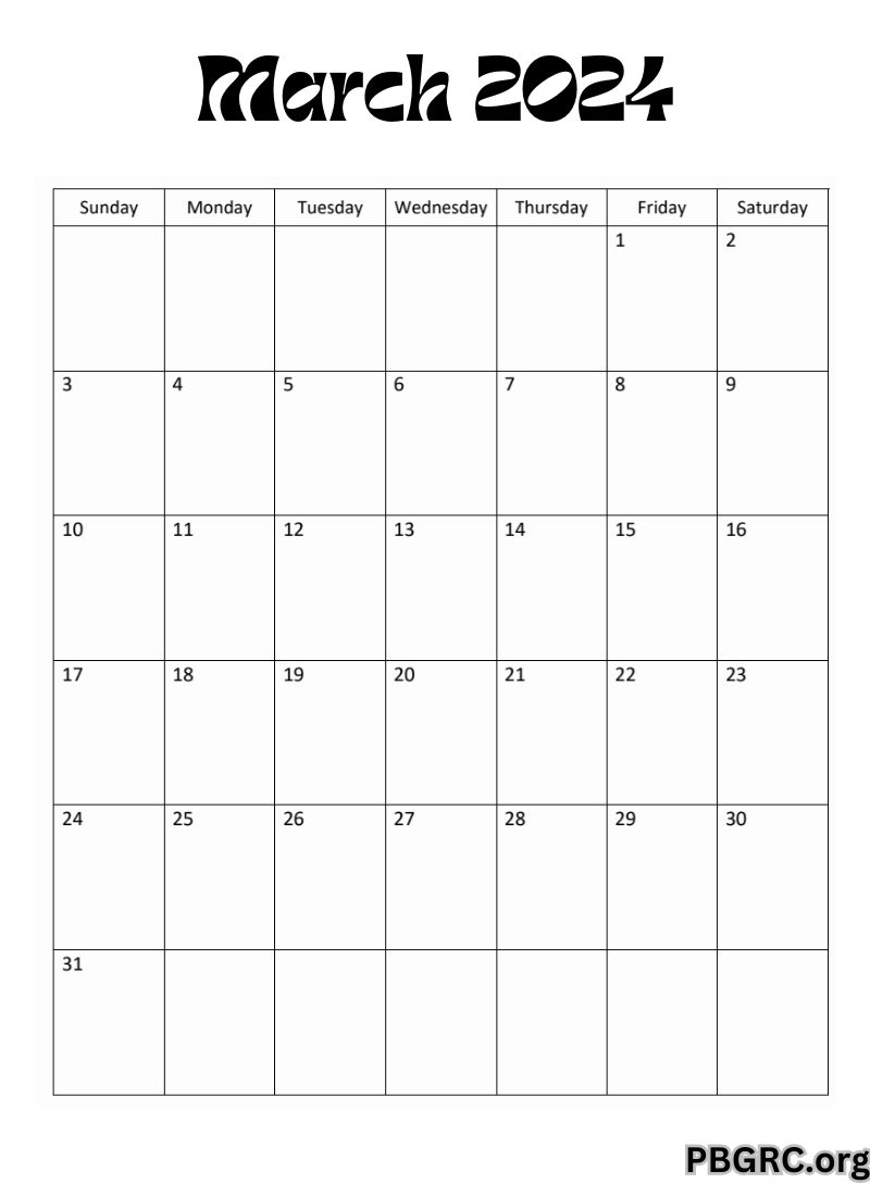 Free Editable March 2024 Calendar Templates