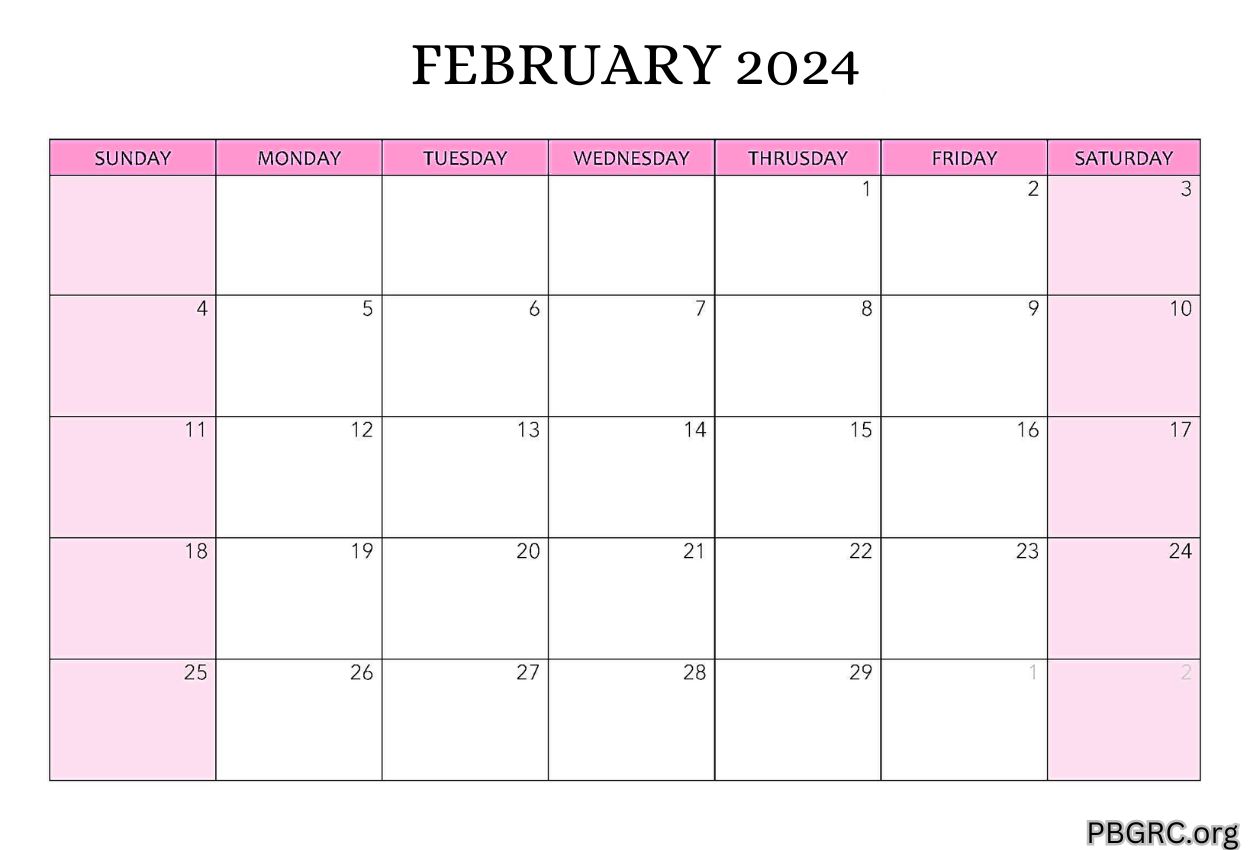 Free Editable February 2024 Calendar Templates