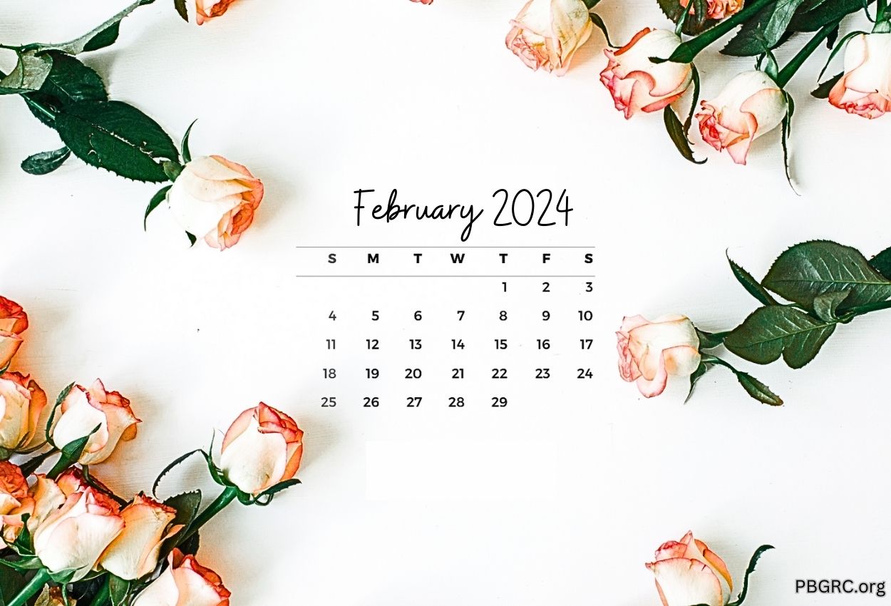 15+ Top Floral February 2024 Calendar Cute Wallpaper For Desktop, iPhone