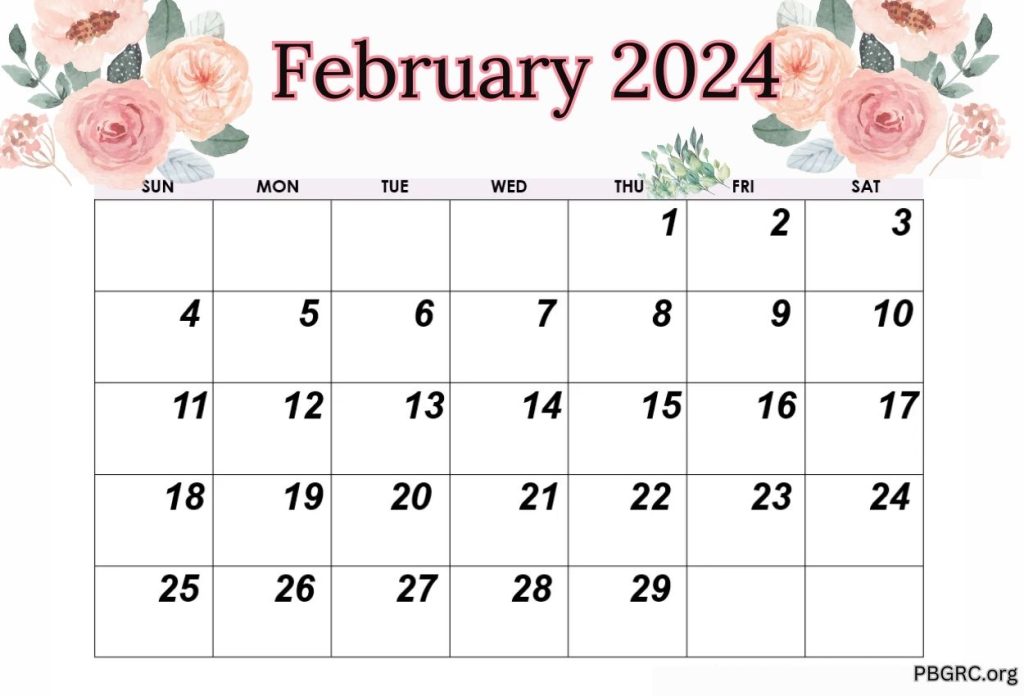 15+ Top Floral February 2024 Calendar Cute Wallpaper For Desktop, iPhone