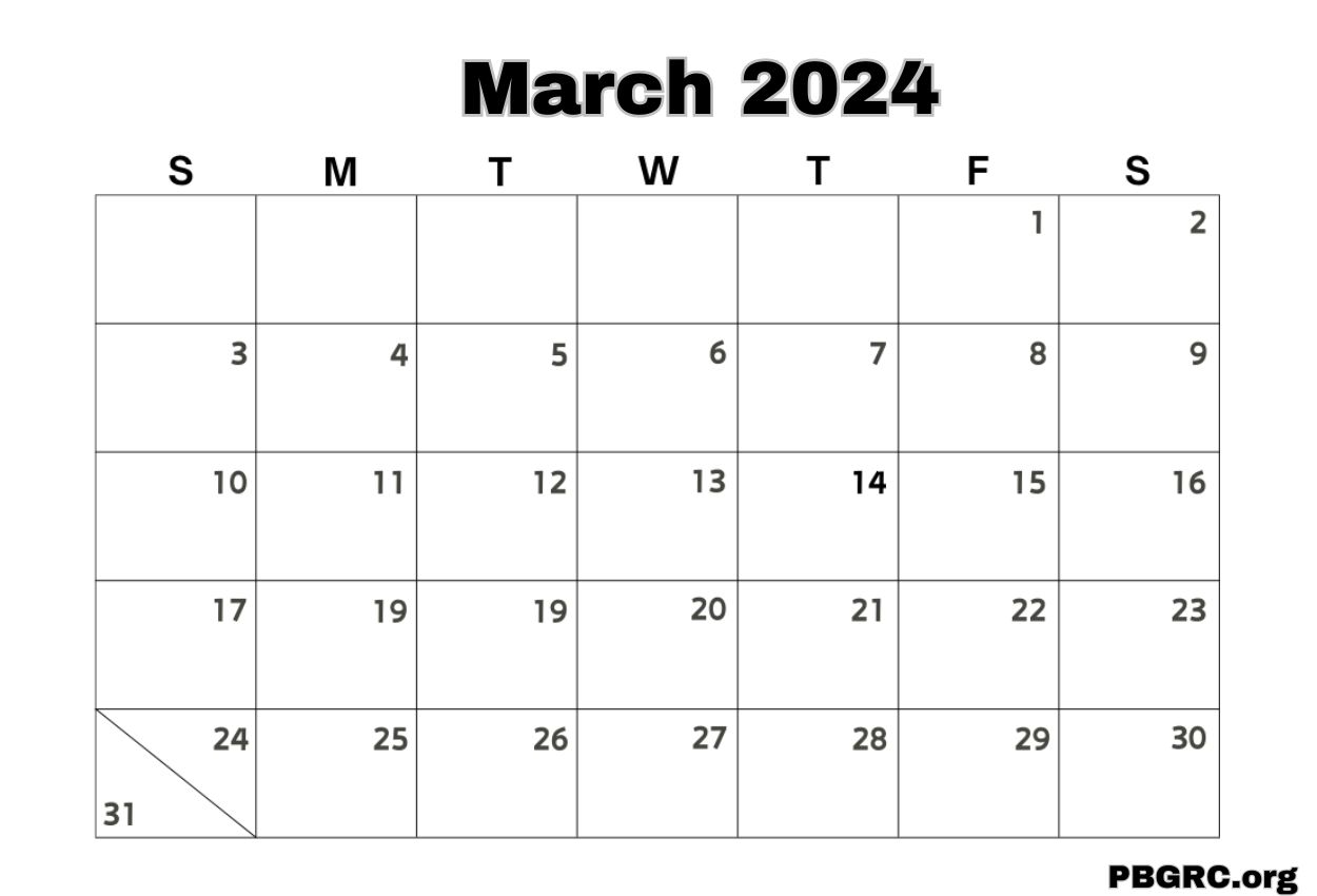 11+ Free Printable March 2024 Calendar Template For Download
