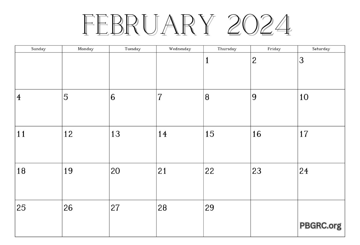 Free Editable February 2024 Calendar Templates