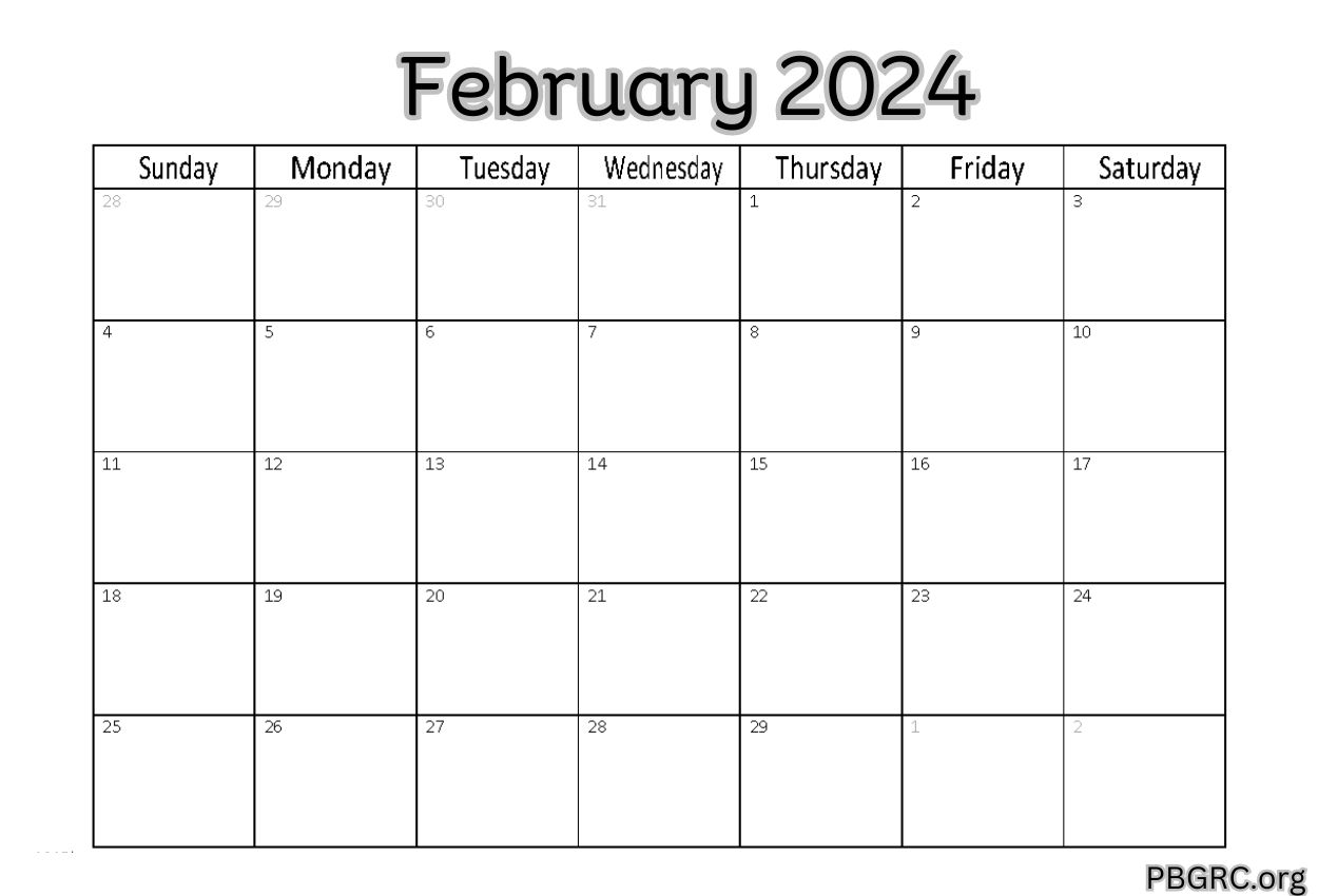 Free Editable February 2024 Calendar Templates