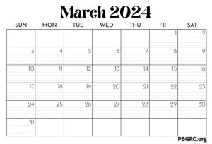 Free Editable March 2024 Calendar Templates