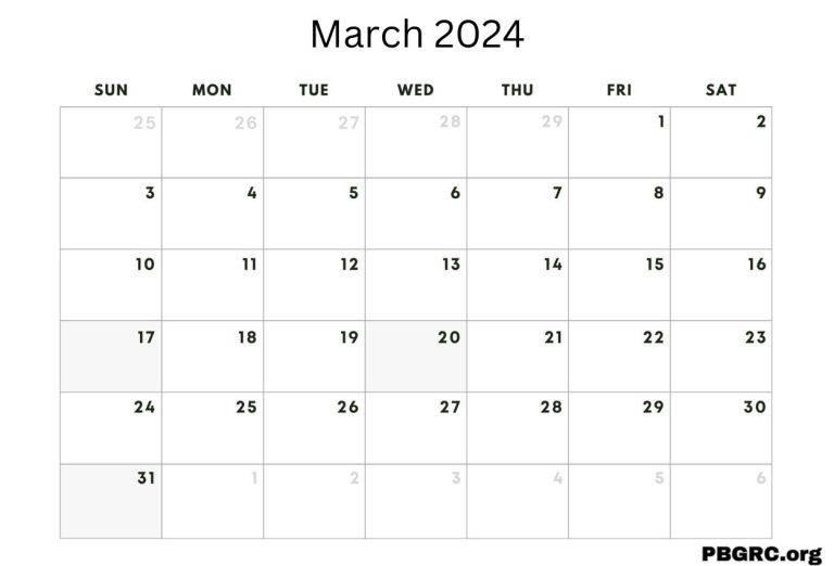 11+ Free Printable March 2024 Calendar Template For Download