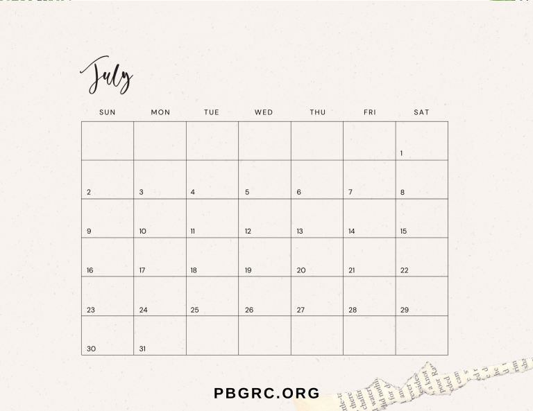 Printable July Calendar 2023 Template with Holidays