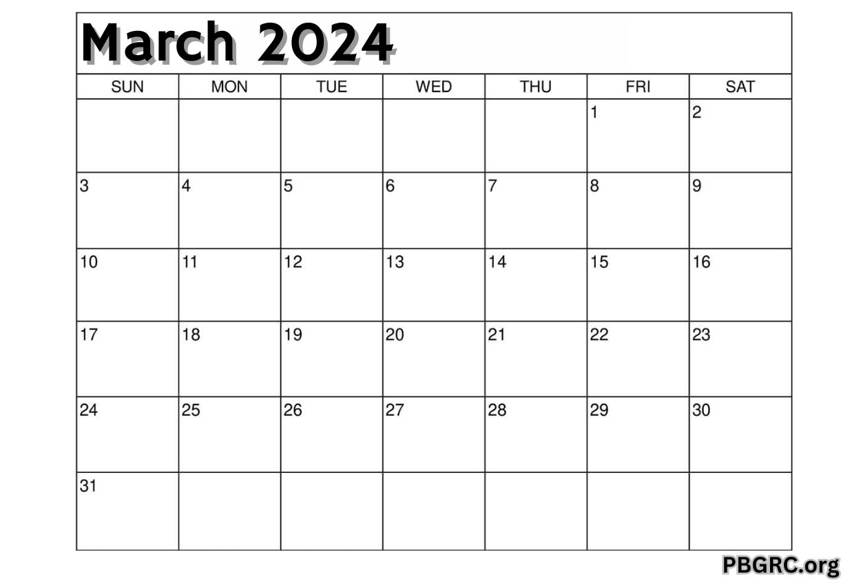 Free Editable March 2024 Calendar Templates