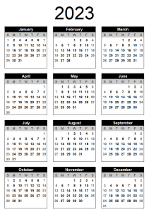 Free Printable Yearly Calendar 2023 Planner Templates