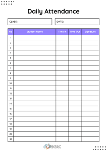 Free Printable Attendance Sheet 2023 Templates in PDF Word Excel