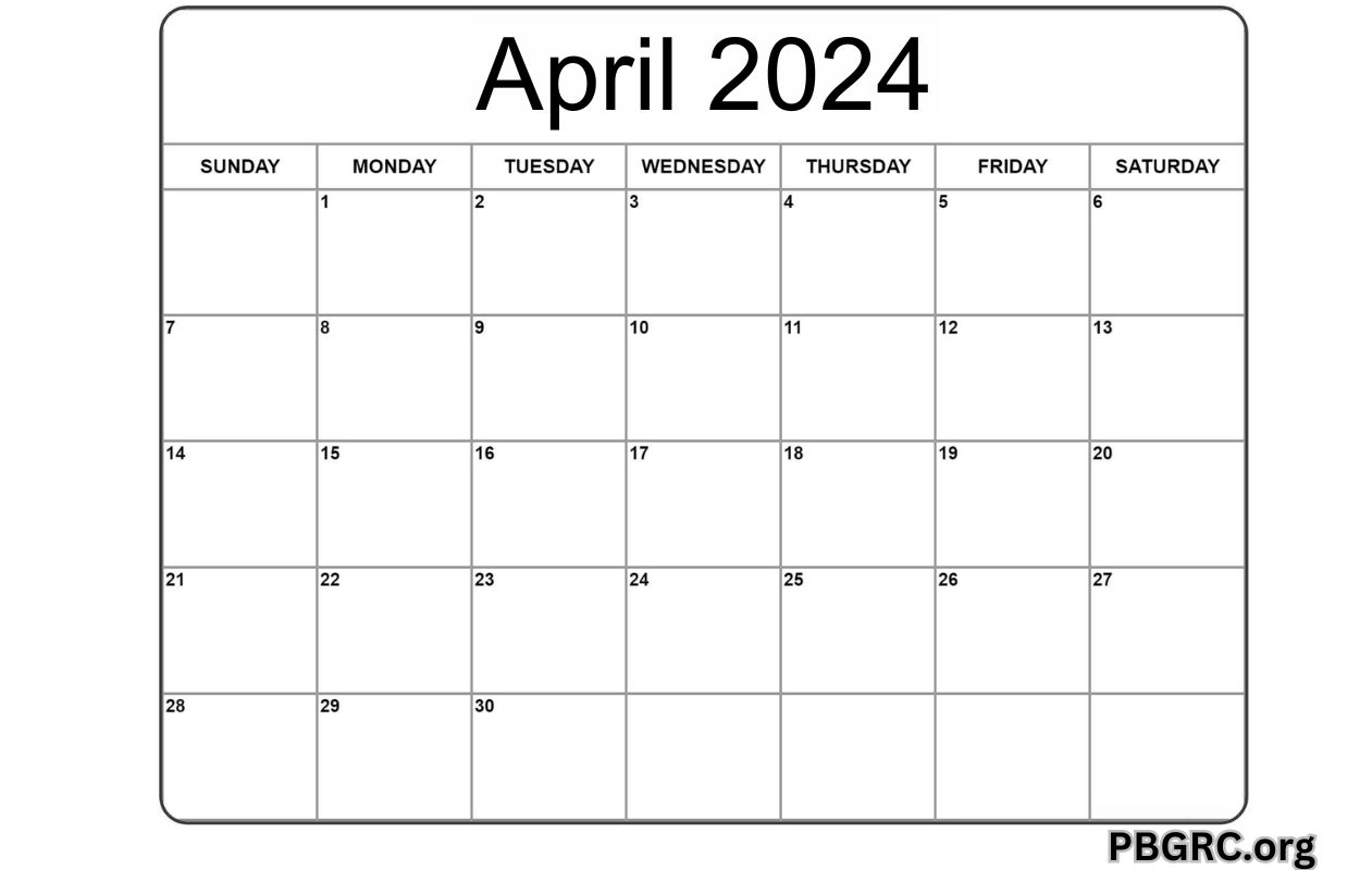 Editable April 2024 Calendar Templates Download