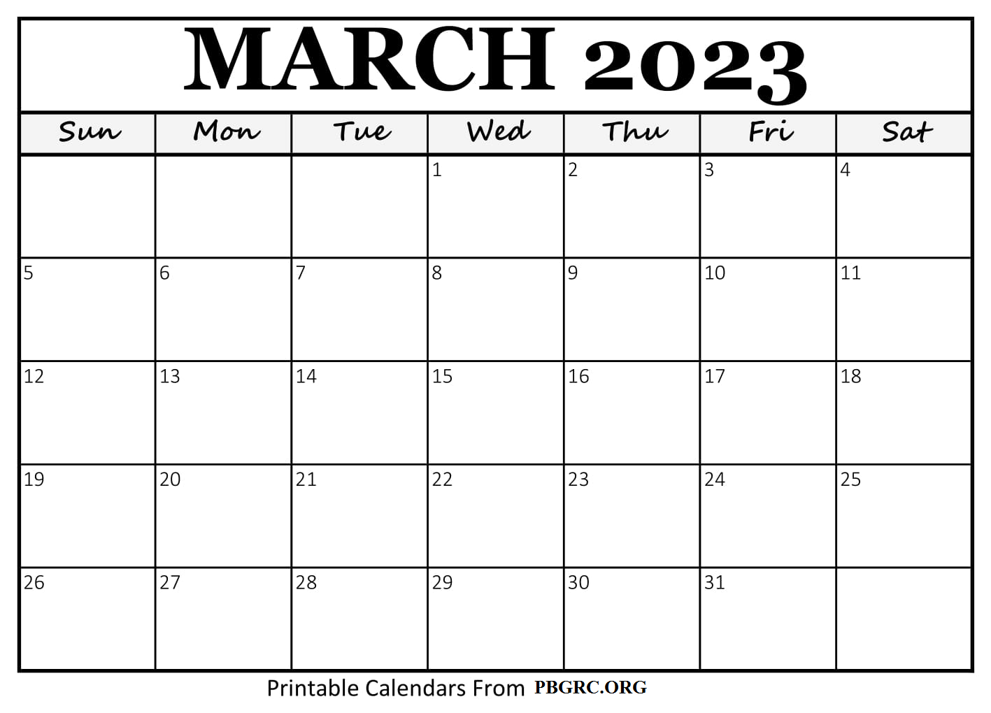 Free Calendar for March 2023 in PDF, Word, Excel To Print