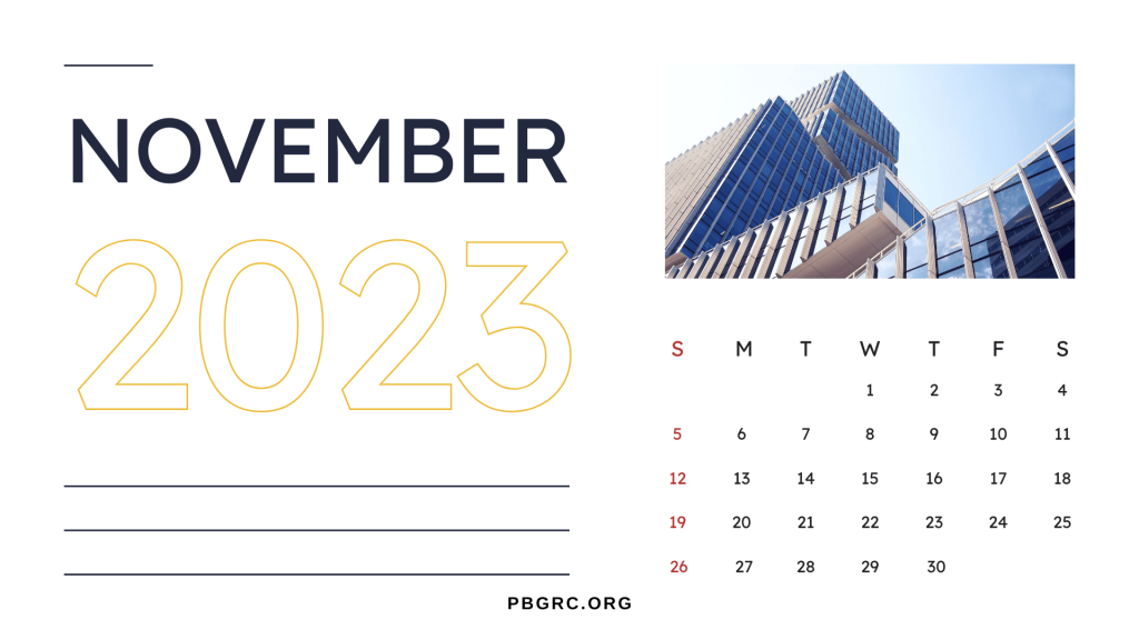 Free November 2023 Calendar Printable Templates PDF, Word, Excel