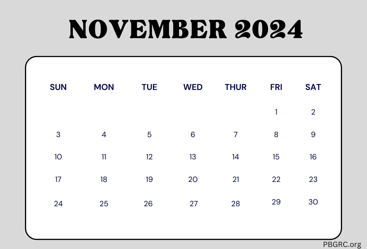 Free November 2024 Calendar Printable Templates - PDF Word Excel