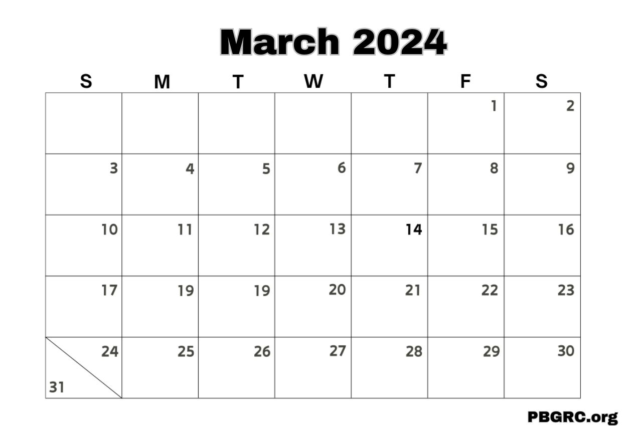 Free Calendar for March 2024 in PDF, Word, Excel To Print