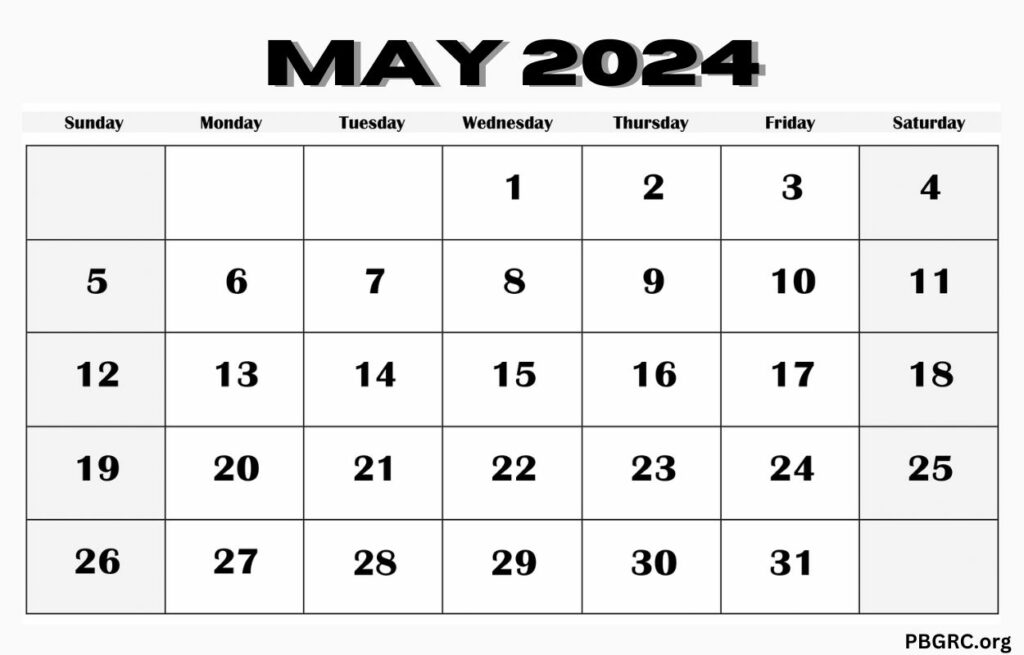 Editable May 2024 Calendar Printable Templates