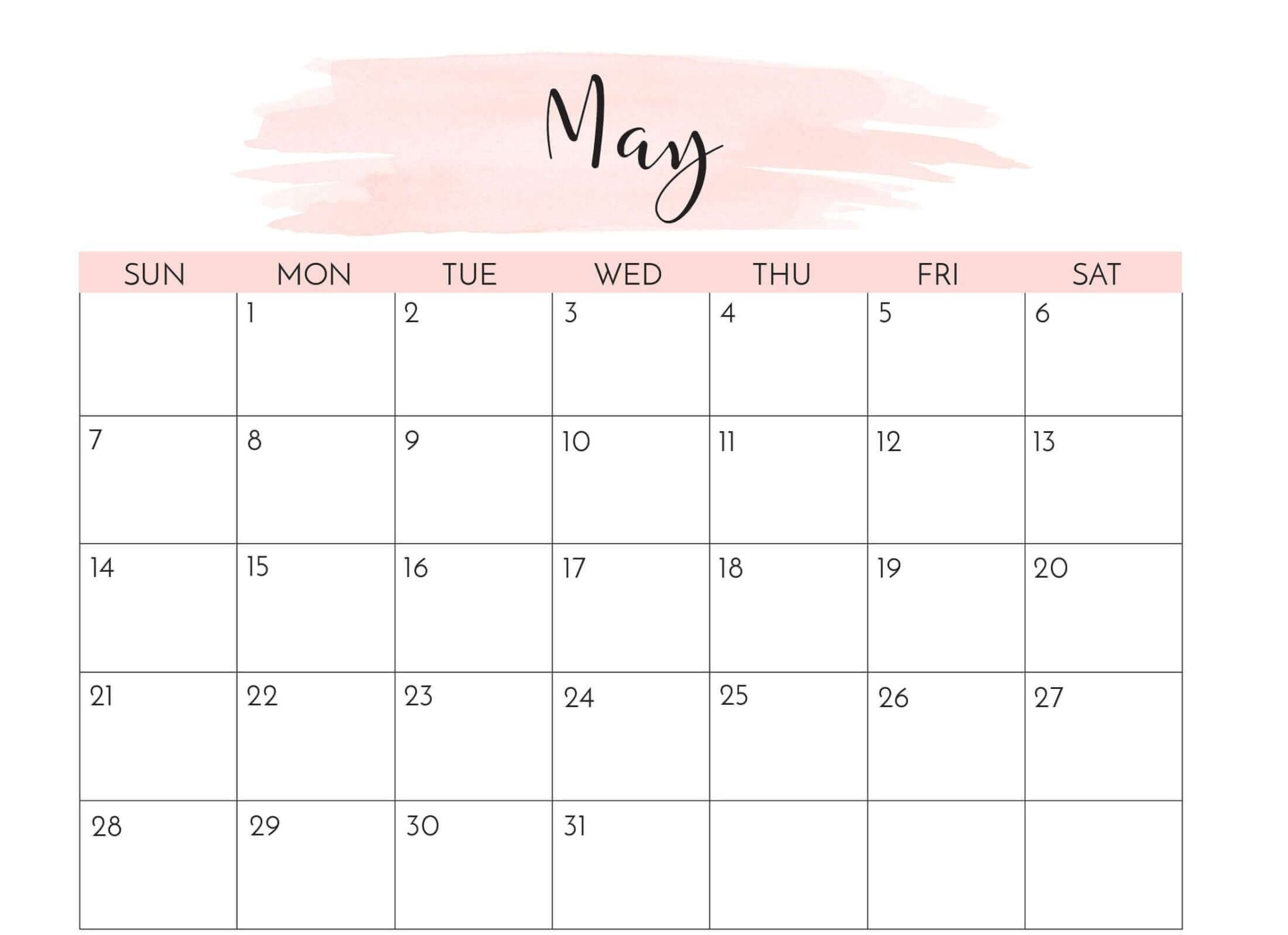 Cute May 2023 Calendar Pink Designs Floral Wall Calendar