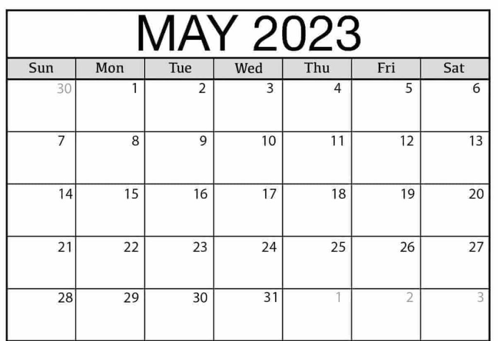 Editable May 2023 Calendar Printable Templates