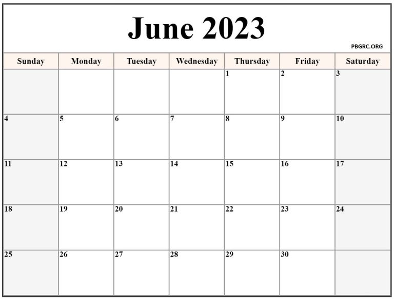 Editable June 2023 Calendar Printable Templates