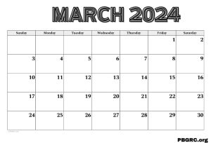 Free Calendar for March 2024 in PDF, Word, Excel To Print
