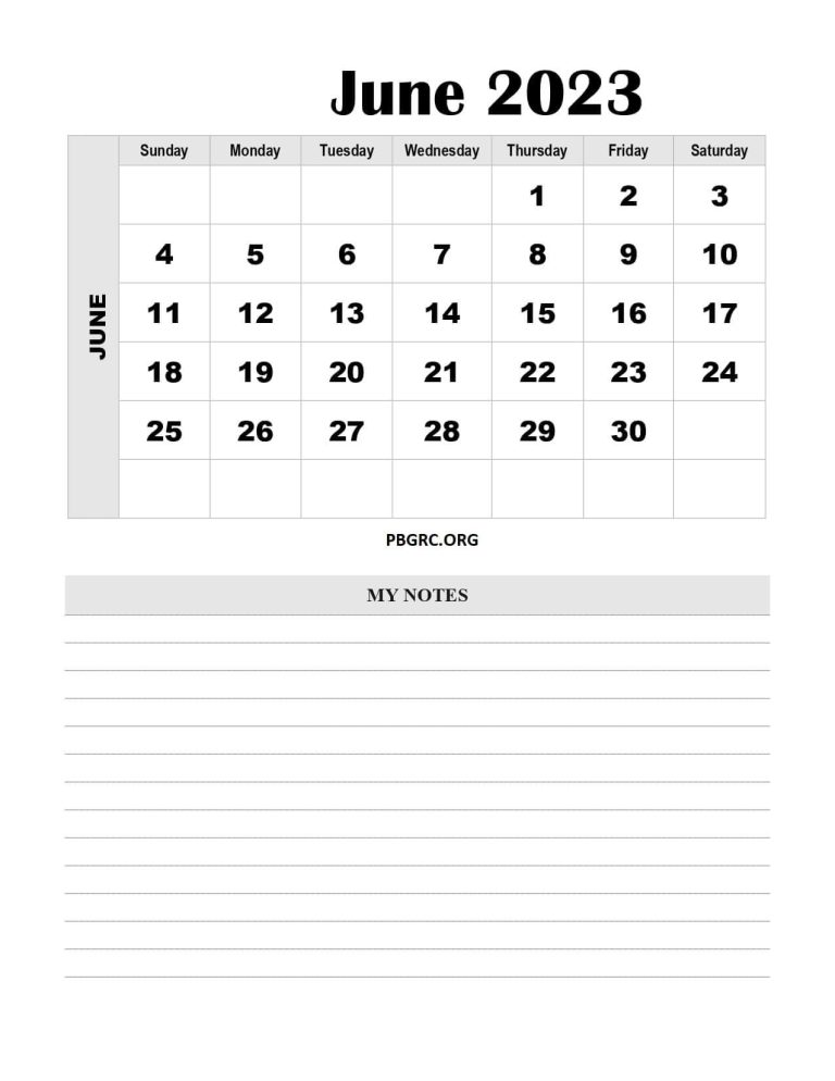 Editable June 2023 Calendar Printable Templates