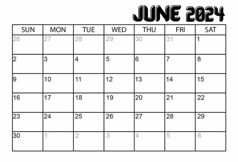 Editable June 2024 Calendar Printable Templates