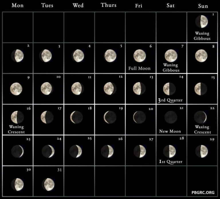 Lunar June 2023 Calendar Moon Phases with Dates