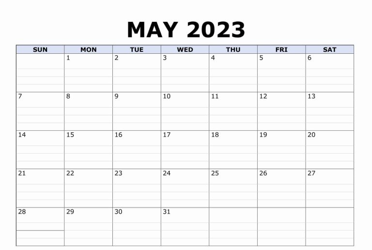 Editable May 2023 Calendar Printable Templates