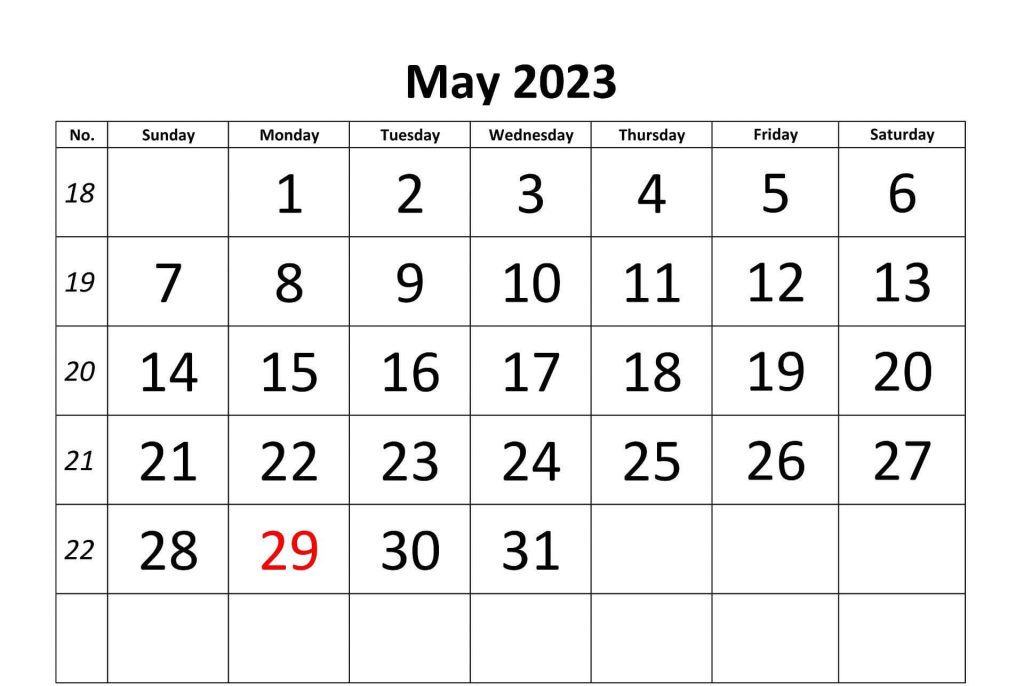 Editable May 2023 Calendar Printable Templates