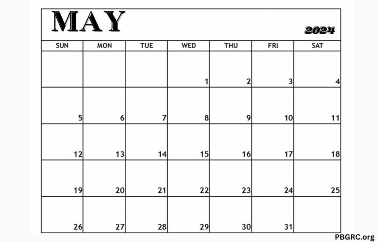 Editable May 2024 Calendar Printable Templates