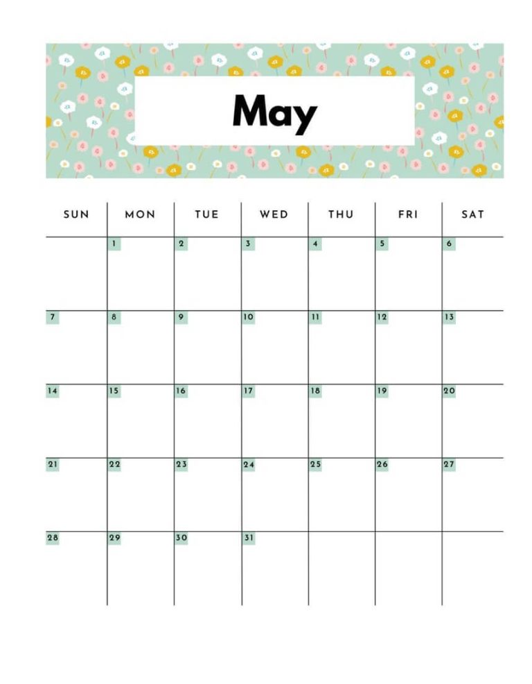 Cute May 2023 Calendar Pink Designs Floral Wall Calendar