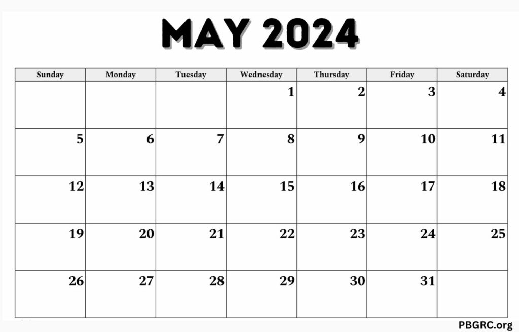 Editable May 2024 Calendar Printable Templates