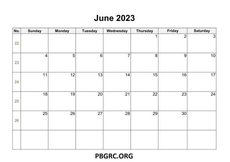 Printable June 2023 Calendar Holidays with Dates