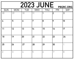 Blank June 2023 Calendar Fillable Templates with notes