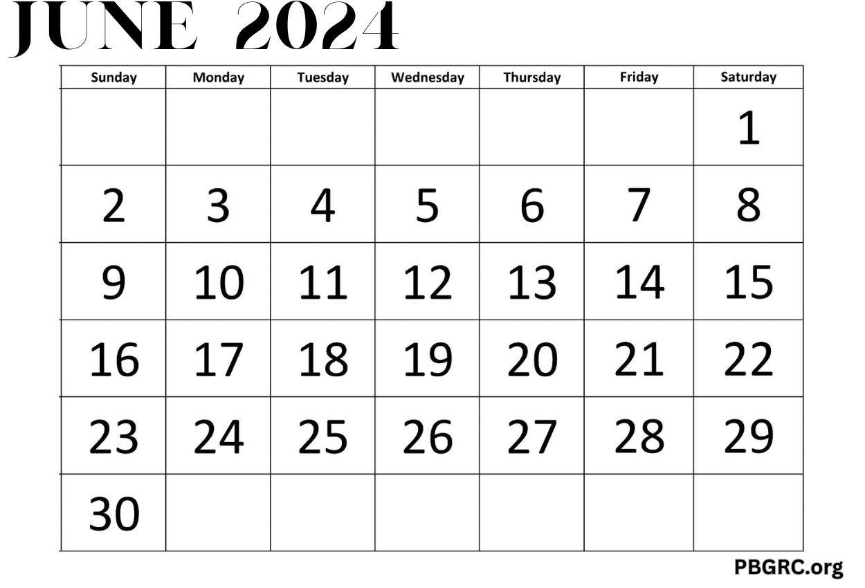 Blank June 2024 Calendar Fillable Templates with notes